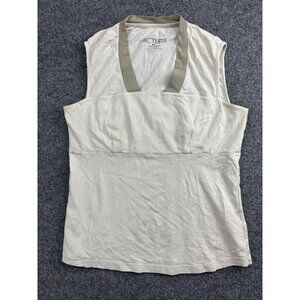 Arc'Teryx Tank Top Women's M Cream Beige Square Neck Sleeveless Activewear